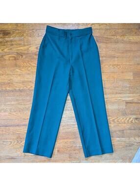 70s Levis Teal High-Rise Polyester Workwear Trouser Pants Size 14 / Modern L-XL